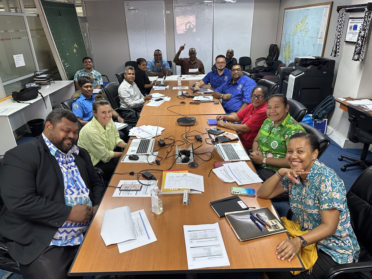 UNOCHA_Pacific's tweet photo. OCHA OoP is privileged to support @FijiNDRMO in preparing the 2nd National Emergency Response Team (NERT) training & simulation. This collaboration boosts national response capacity through info management, coordination, & UNDAC/INSARAG surge support. #NERT #DisasterPreparedness https://t.co/UH5D8l1GYF