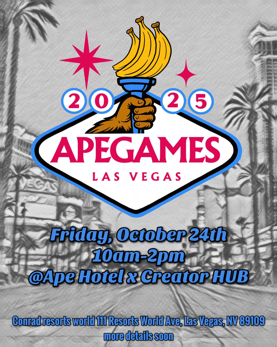 JoKorot's tweet image. HOLD ONTO YOUR SEATBELTS, APES! IT'S GONNA' BE A BUMPY RIDE!
@GoApeGames is baaaaaaaaaack, bringing you an even more spectacular event!
Will YOU win the Gold???
Stay tuned for the latest information COMING SOON at the Ape Hotel!!!
@BoredApeYC @ApeConcierge