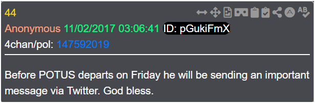 7thDean's tweet image. Did President Trump just drop the double comm that we've been waiting for?🤔
President Trump's Truth is a :44 second video of John Harbaugh answering a reporter's questions with a timestamp of 11:32 PM EST, 23:32 Military time
Well the video length of :44 seconds is a no…