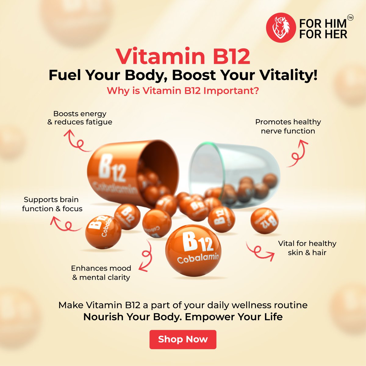 ForHimForHer_'s tweet image. Did you know? Vitamin B12 is vital for your body &amp;amp; brain!
✅ Boosts energy
✅ Enhances memory &amp;amp; focus
✅ Lifts mood &amp;amp; mental clarity
✅ Supports nerve health
Add it to your routine &amp;amp; feel the difference!
Shop: forhimforher.in
#VitaminB12 #BrainHealth #FeelGoodInsideOut