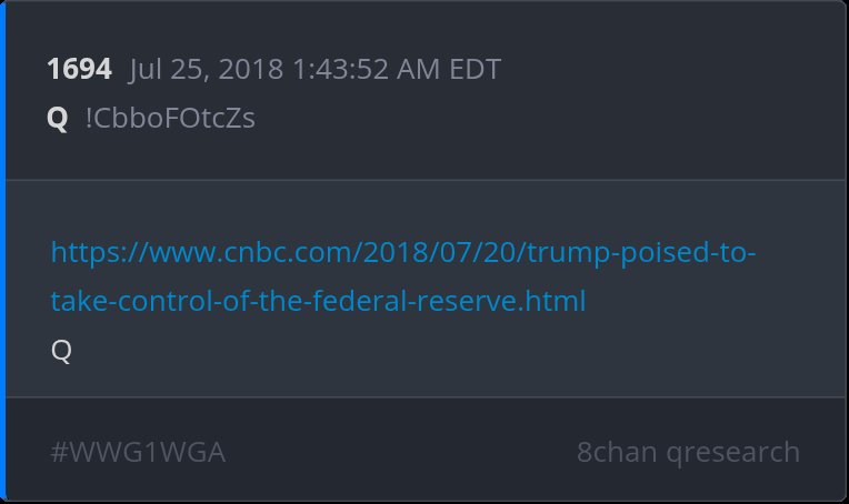 HKracken's tweet image. Look at today's Q Delta.
Trump and the Federal Reserve.
cnbc.com/2018/07/20/tru…