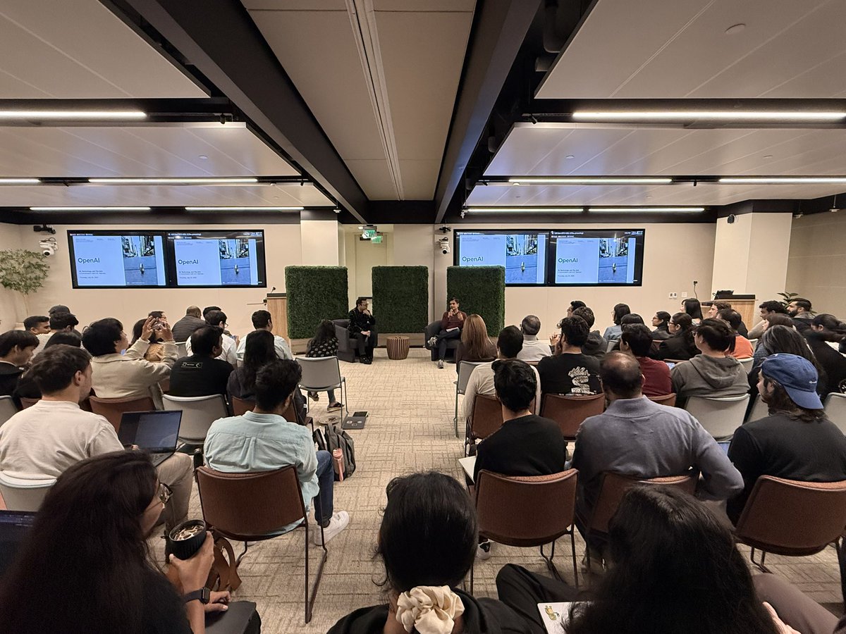 It was an incredible honor to host the legend <a href="/arrahman/">A.R.Rahman</a> - a huge idol of mine - at <a href="/OpenAI/">OpenAI</a> today for a fireside chat and Q&amp;A.
Beyond being an iconic composer, he is also a true innovator—constantly pushing boundaries, from creating the VR film Le Musk to building a metahuman