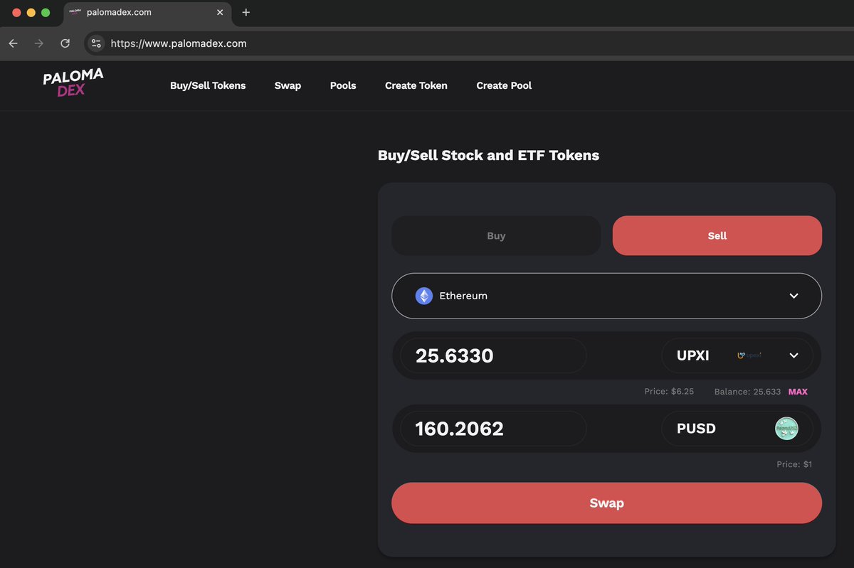 paloma_chain's tweet image. COO! New @paloma_chain PalomaDex trade execution test. We sell 25.63 $UPXI on $ETH blockchain so we can purchase 3,262 $HCTI on $ARB blockchain. Ethereum gas prices are high & we'd like to speed up cross-chain execution & lower costs. $HCTI continue to climb in after hours. ποΈποΈ