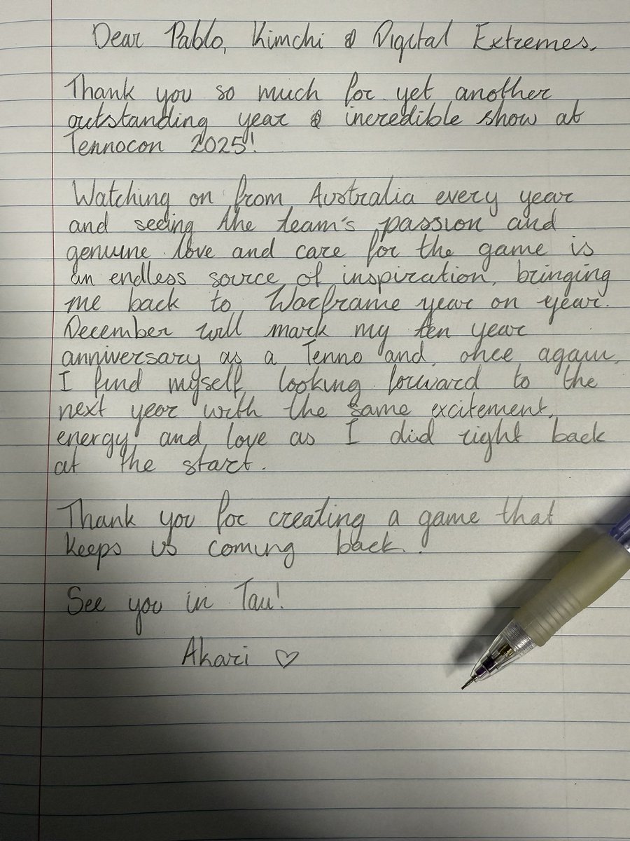 I didn’t go to Tennocon so I couldn’t write in the book, but I have wanted to write this all week.

Thank you for always inspiring me with your incredible stories. Here’s to another ten years ❤️ 

<a href="/PabloMakes/">Pablo</a> <a href="/WarframeZach/">Zach McKone</a>