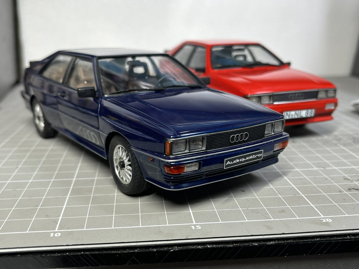 Ken1MCWorks's tweet image. 最新のモデルアート見本誌をいただきました。
今月は久々に再販されたタミヤのアウディ・クワトロと、イタレリ（旧プロター）版クワトロの作り比べ＆比較記事を担当しています。
発売から40年を経てる両キットの個性を活かしつつ、やりすぎないブラッシュアップを加え仕上げました。ぜひご覧ください。