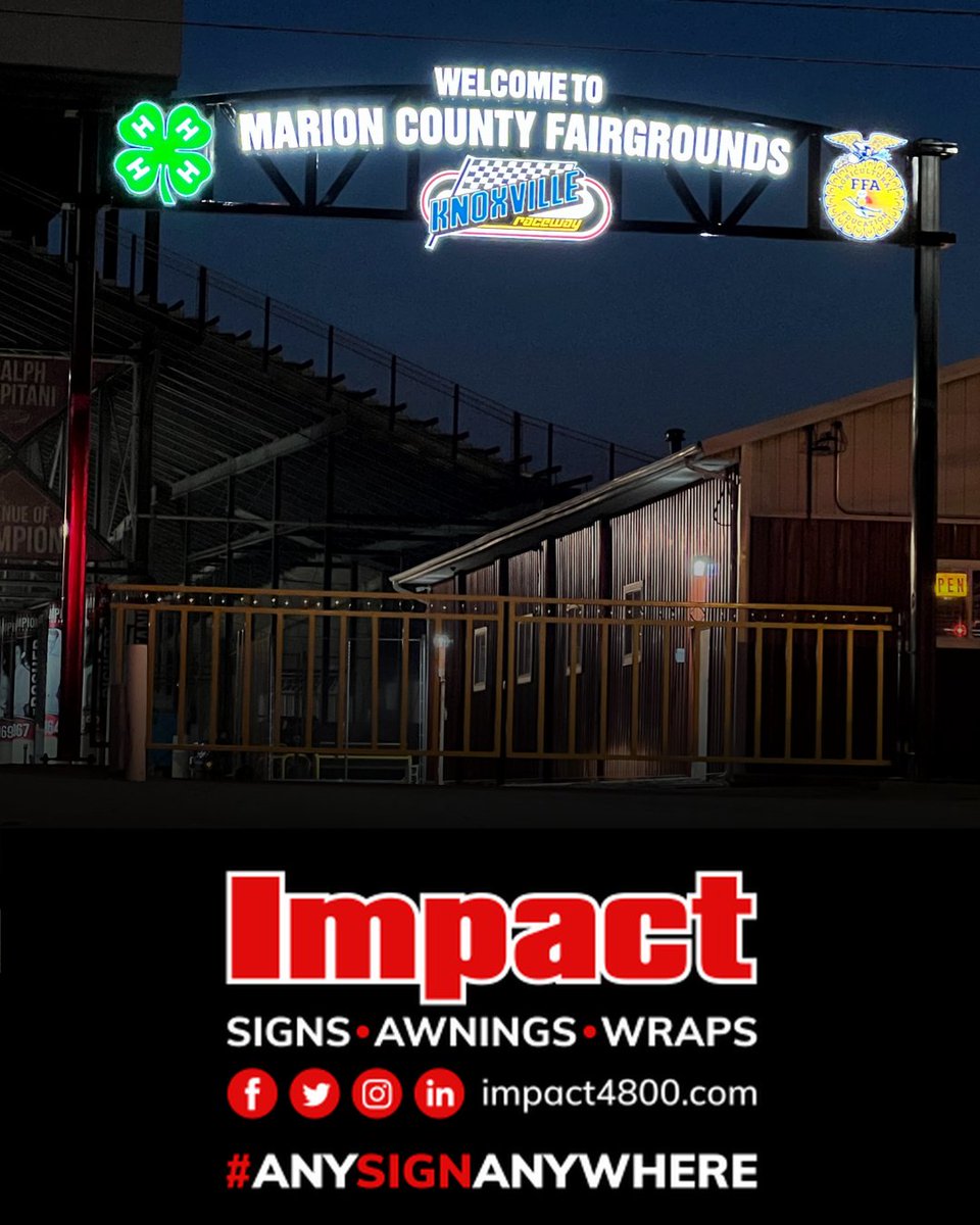 knoxvilleraces's tweet image. Thank You to @Impact4800 for their support of Knoxville Raceway! If you are in the need for a sign, we endorse David &amp;amp; Julie Goodson from Impact Signs! #AnySignAnywhere