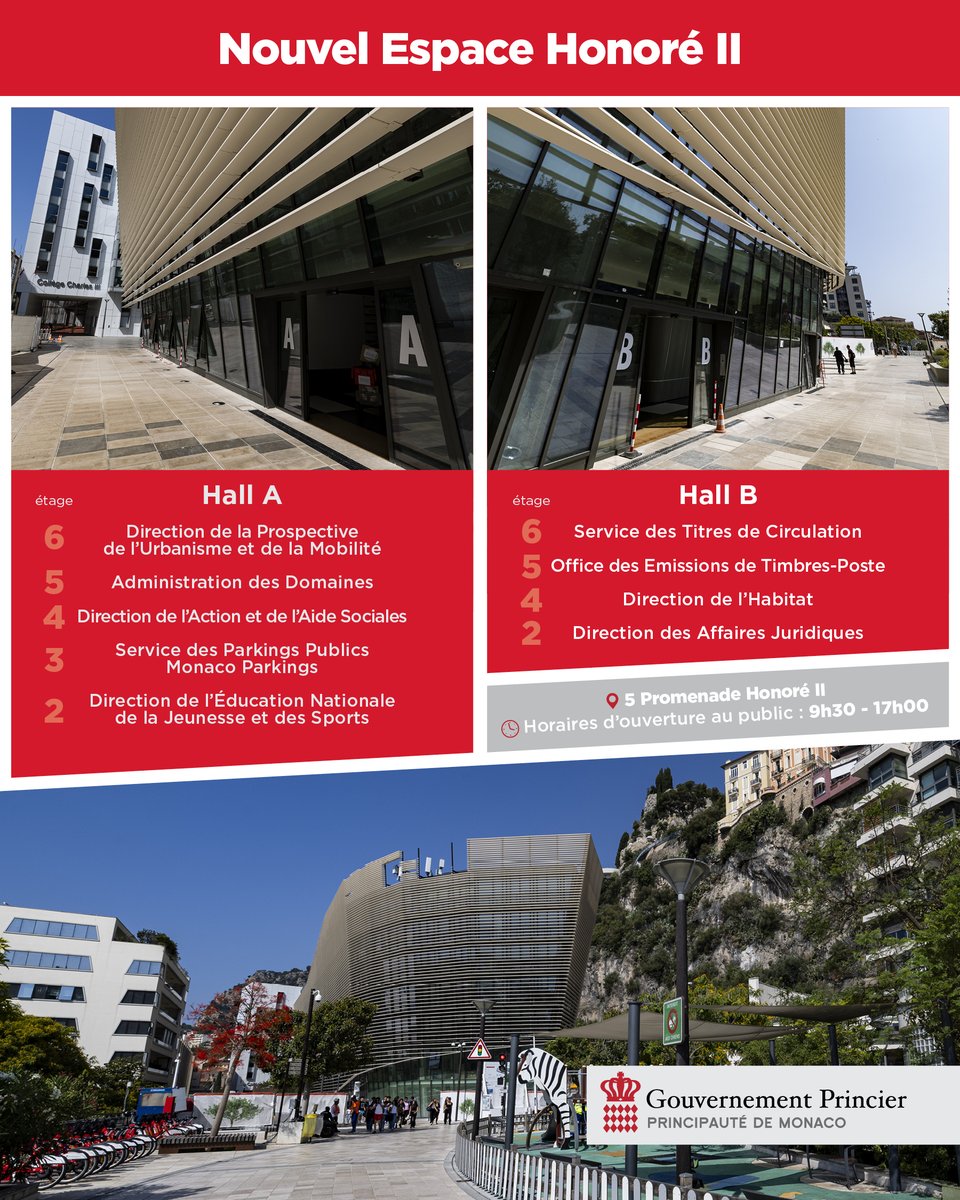 GvtMonaco's tweet image. Inauguration de l’Espace Honoré II
Le nouveau bâtiment administratif situé sur la Promenade Honoré II a été inauguré le mercredi 23 juillet par S.A.S. le Prince Albert II de Monaco en présence de S.E. M. Christophe MIRMAND, Ministre d’Etat de la Principauté ; de Monseigneur…