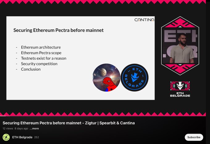 Zigtur presenting on Securing Ethereum Pectra