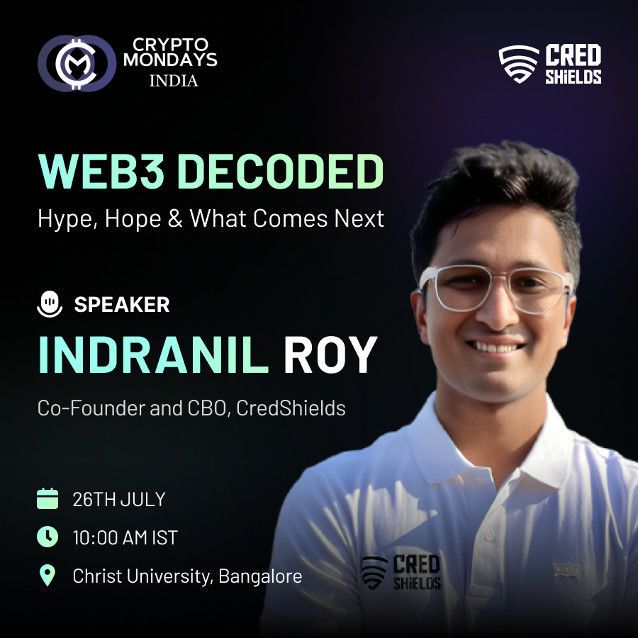 CredShields (@credshields) on Twitter photo Catch <a href="/itsmeroy2012/">Indranil Roy | CredShields</a> taking the stage at <a href="/Cryptom0ndays/">CryptoMondays India</a>'s “WEB3 DECODED: Hype, Hope & What Comes Next.”
Discover what’s really driving the future of Web3 — where security, decentralization, and open infrastructure take the spotlight. No fluff, just practical insights and real Catch <a href="/itsmeroy2012/">Indranil Roy | CredShields</a> taking the stage at <a href="/Cryptom0ndays/">CryptoMondays India</a>'s “WEB3 DECODED: Hype, Hope & What Comes Next.”
Discover what’s really driving the future of Web3 — where security, decentralization, and open infrastructure take the spotlight. No fluff, just practical insights and real