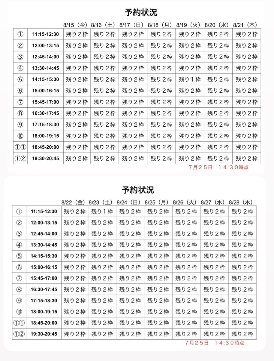 sally_mart_'s tweet image. ENHYPENコラボハーツを
使用した店内制作の
ご予約状況
(7月25日14時半時点)