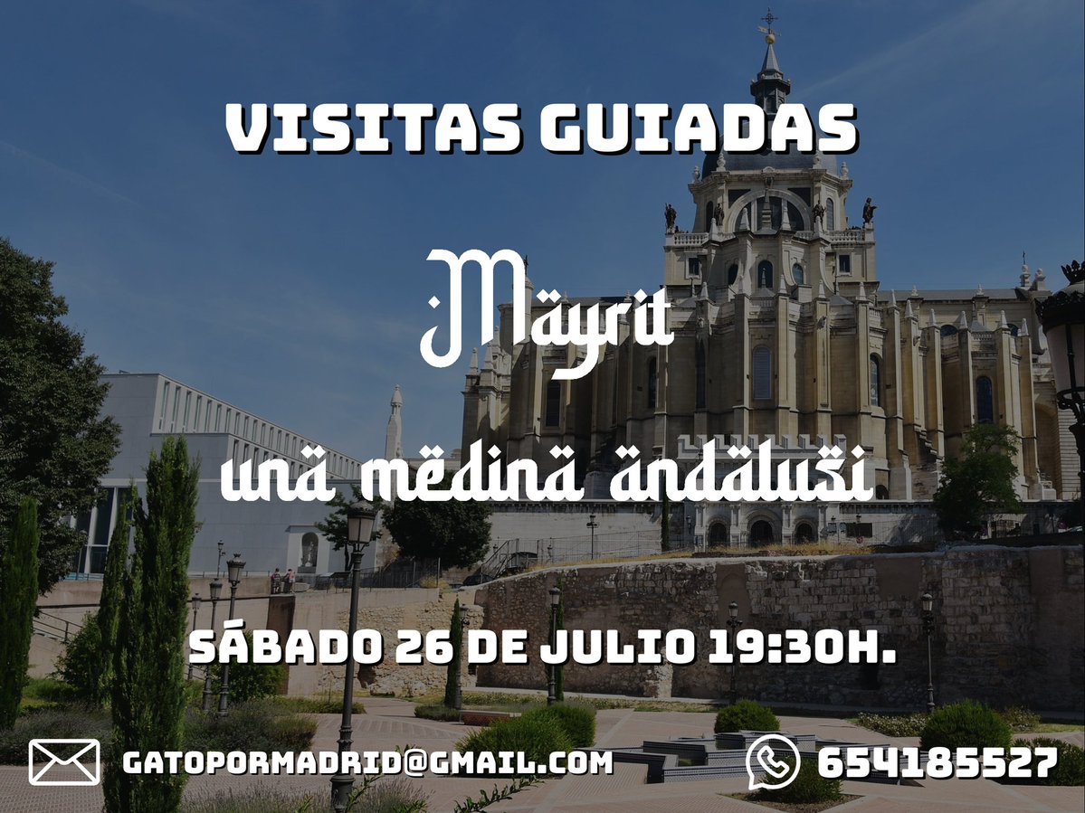 Últimas plazas disponibles para la visita "Maŷrīṭ una medina andalusí" de este sábado 26 de julio por la tarde.

Apúntate por WhatsApp al 654185527 o por email a gatopormadrid@gmail.com 

Más información y reserva 👇
gatopormadrid.com/2021/07/04/vis…