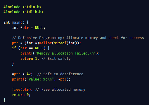 gutsOfDarkness8's tweet image. Undefined Behavior and Defensive Programming:
Undefined Behavior (UB) refers to code operations for which the C standard does not prescribe any specific behavior. When a program encounters UB, it can produce unpredictable results crashes, incorrect outputs, or even seemingly…