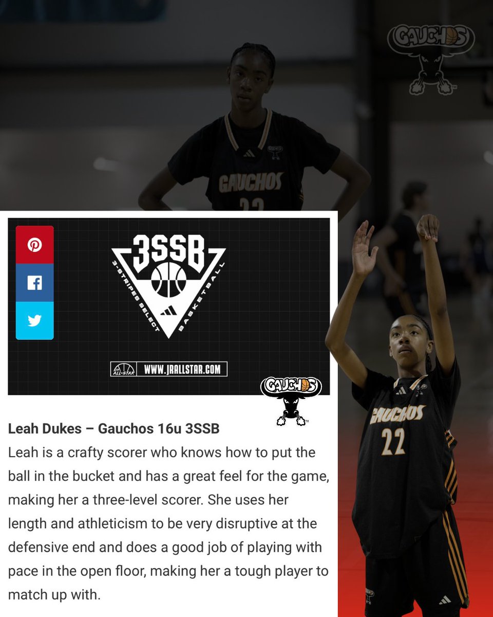 Leah Dukes (@leah_dukes11) on Twitter photo This last @3ssbgcircuit Live period in Rockhill playing with <a href="/nygauchos/">New York Gauchos</a> 16U I definitely learned alot. Playing 3 grades up taught me that I can handle the physicality and dominate on this level averaging 14 points and 5 rebounds a game. Thank you @jrallstar for recognizing me. This last @3ssbgcircuit Live period in Rockhill playing with <a href="/nygauchos/">New York Gauchos</a> 16U I definitely learned alot. Playing 3 grades up taught me that I can handle the physicality and dominate on this level averaging 14 points and 5 rebounds a game. Thank you @jrallstar for recognizing me.