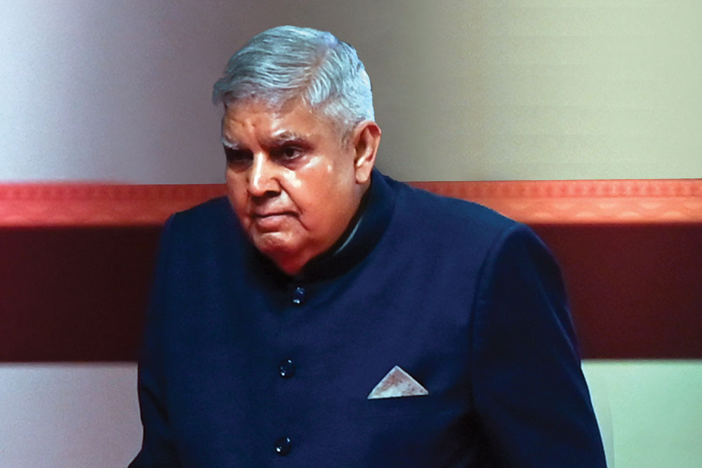 Openthemag's tweet image. The embarrassment of #JagdeepDhankhar’s resignation and the implied conclusion that the BJP leadership seriously erred in its choice apart, it is hard to see how his exit could influence any political variable, writes @RajeevDOpen t.ly/QPwqi