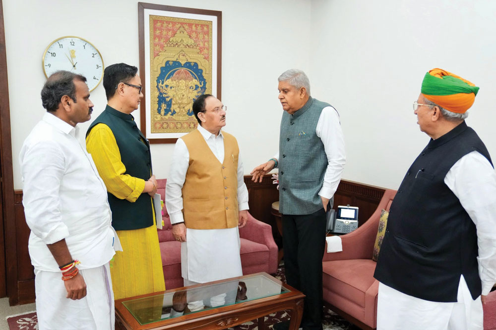 Openthemag's tweet image. The embarrassment of #JagdeepDhankhar’s resignation and the implied conclusion that the BJP leadership seriously erred in its choice apart, it is hard to see how his exit could influence any political variable, writes @RajeevDOpen t.ly/QPwqi
