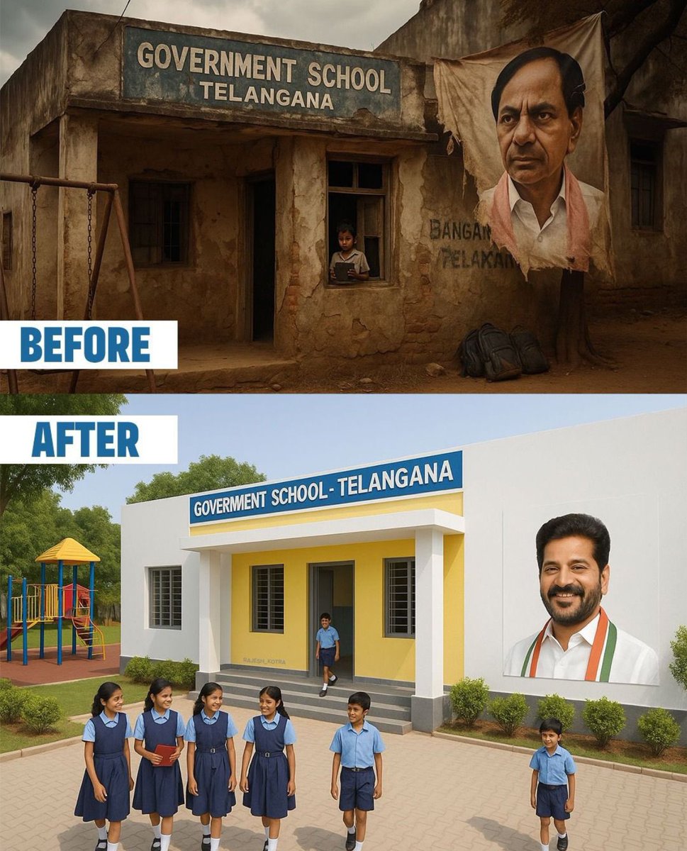 Revanthvoice's tweet image. Gov School in Congress 📈
Gov School in BRS 📉
#BRS #inctelangana