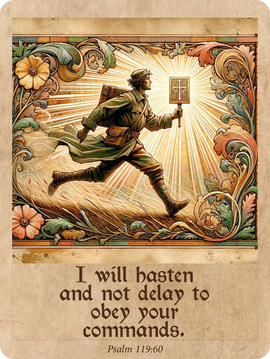 bigbirdart's tweet image. Verse Of The Day: Psalm 119:60
I will hasten and not delay to obey your commands.