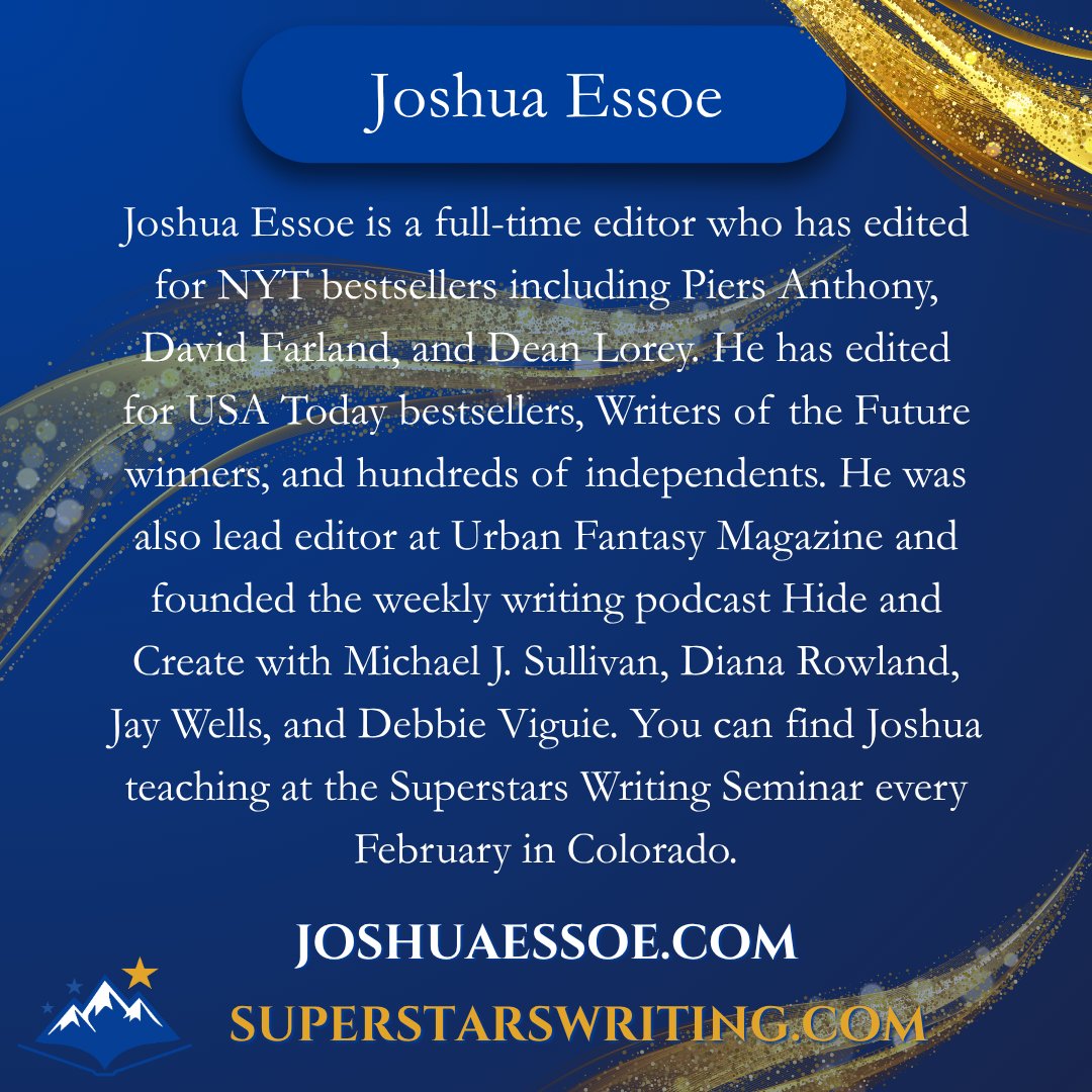SuperstarsWrite's tweet image. Learn the business of writing from experienced writers and publishing professionals, such as @JoshuaEssoe, at Superstars Writing Seminars! Join us Feb 5-7 2026. Register by 9/30 to save $100! superstarswriting.com #writingconference #writingseminar #writercommunity #writerlife