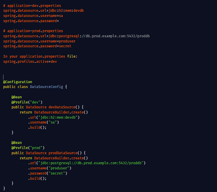 gutsOfDarkness8's tweet image. Spring Boot Profiles: Environment-Specific Configuration Made Easy
Managing different configurations for development, testing, and production can become chaotic. Spring Boot simplifies this using Profiles, allowing you to isolate environment-specific settings cleanly.
What Are…
