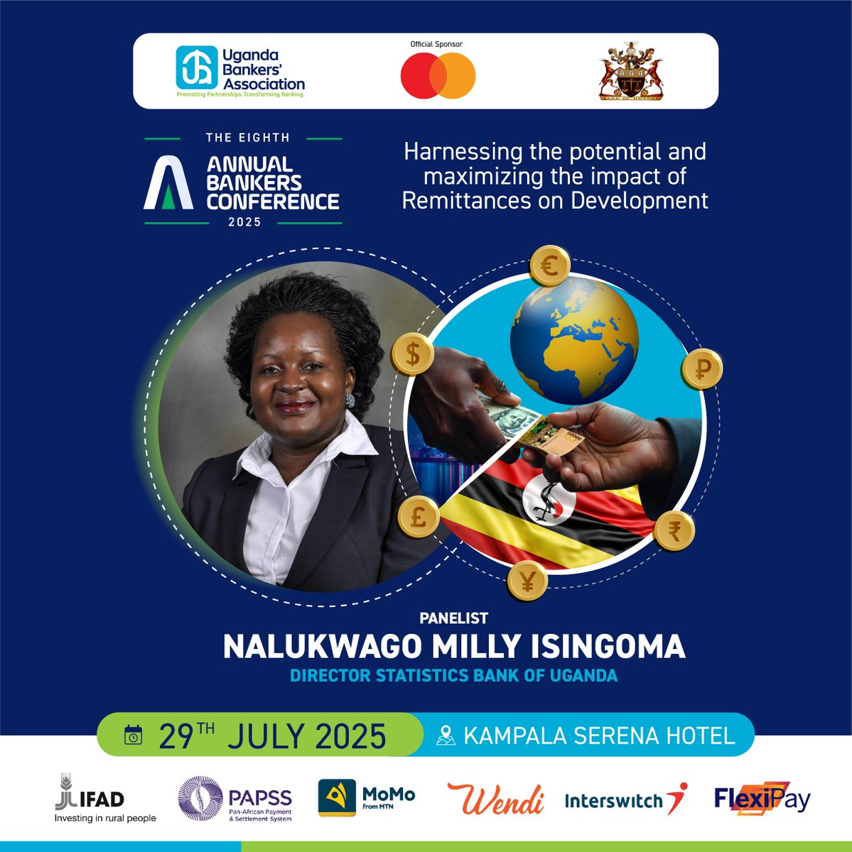 BOU_Official's tweet image. Ms. Milly Nalukwago Isingoma, Director of Statistics Department at the Bank of Uganda, will be a panelist at the 8th Annual Bankers Conference 2025!
📅 July 29, 2025
📍 Serena Hotel, Kampala
📺 Don’t miss it—stream live on YouTube: [youtube.com/live/eCL0bgF_h…]