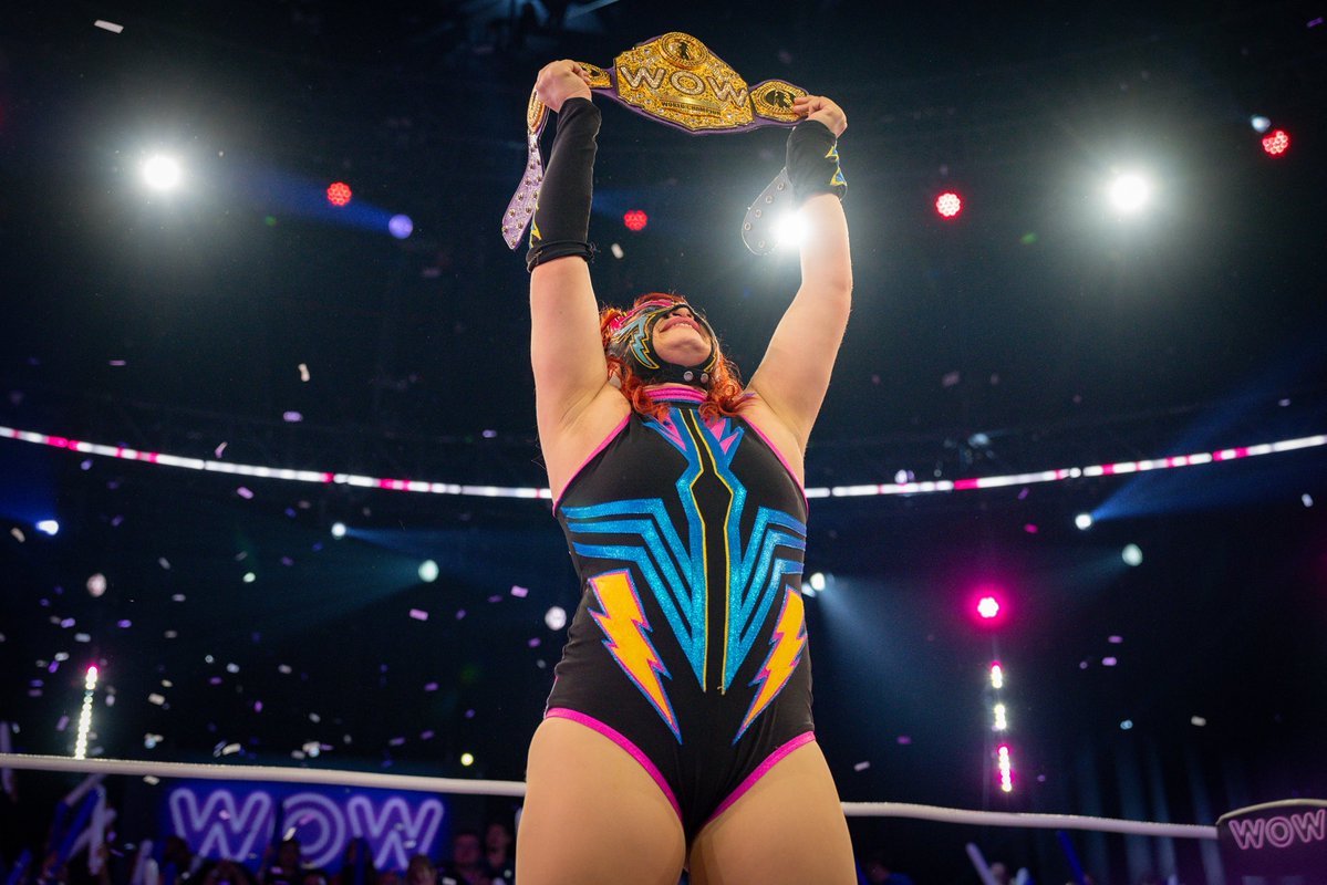 wowsuperheroes's tweet image. Tormenta’s not here to play. She’s here to end a reign.
Watch as Tormenta storms the ring to take down the long-reigning champion, The Classmaster—with Samantha Smart watching it all fall apart...
#WomenOfWrestling #WOW #WOWTV #ProWrestling #FemaleWrestling #Wrestling