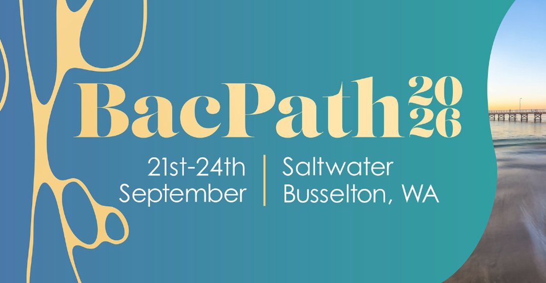 AUSSOCMIC's tweet image. Mark you calendars! The next BacPath conference will be in September 2026 in Busselton, WA. For more info: bacpath.org
