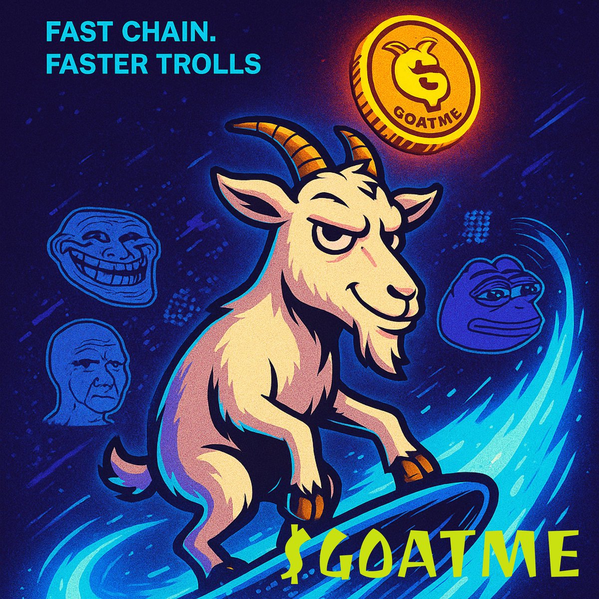 GoatMeMeme's tweet photo. ⚡ You don’t need bags to be a GOAT.
Just delusion, memes, and $GOATME on the fastest chain alive — #Sonic.
Tag your troll tribe. 🐐
Let’s crown the #GreatestOfAllTrolls 👑

#SonicChain #MemeSeason #GOATME #MemeToken https://t.co/NVf5CMkPao