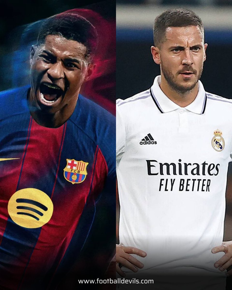 FootbalDevils's tweet photo. 🚨 Fun Fact: Marcus Rashford needs to score just 5 goals to break Eden Hazard's goal record in La Liga 😅 https://t.co/L5ETdv5Eub
