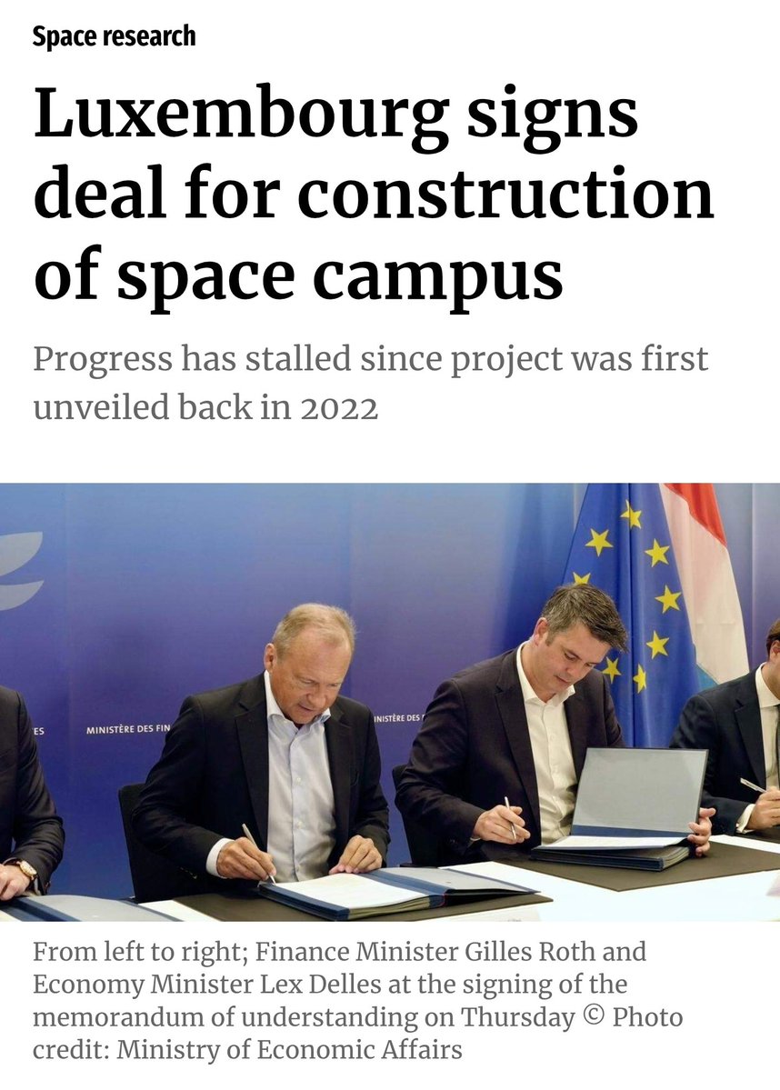 peterlindmark's tweet image. $ASTS Let's see if SatCo will remain in Kirchberg or move out to Kockelscheuer. Early days.
Luxembourg has signed a deal with two firms involved in the construction of a specialised space research laboratory for companies, the government announced on Thursday, three years after…