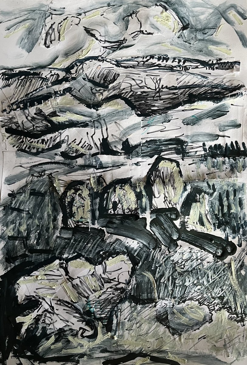 DaveGreen1963's tweet image. Standing stones, Killin. Collage on paper.