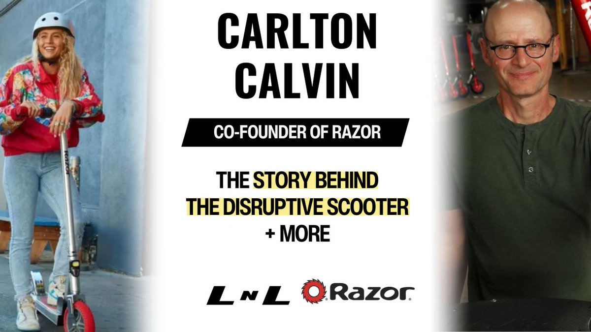 benmweiss_'s tweet image. New Episode! Carlton Calvin, Founder of Razor, on how the iconic aluminum scooter became a hit product!
Razor has changed the way people ride scooters and their other products like the Ripstik, Hovertrax, and Crazy Cart Shuffle, to name a few, have also been category game…