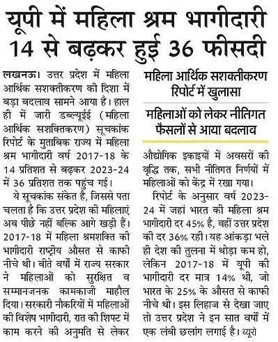 Babitasingh_'s tweet image. मा. मुख्यमंत्री @myogiadityanath जी के नारी हितैषी फैसलों के क्रम में एक और महत्वपूर्ण निर्णय और प्रदेश के कार्यबल आधी आबादी की बढ़ती भागीदारी।
1. महिलाओं को एक करोड़ तक की संपत्ति पर स्टांप शुल्क में 1% छूट।
2. यूपी में महिला श्रम भागीदारी 14 से बढ़कर हुई 36 फीसदी।