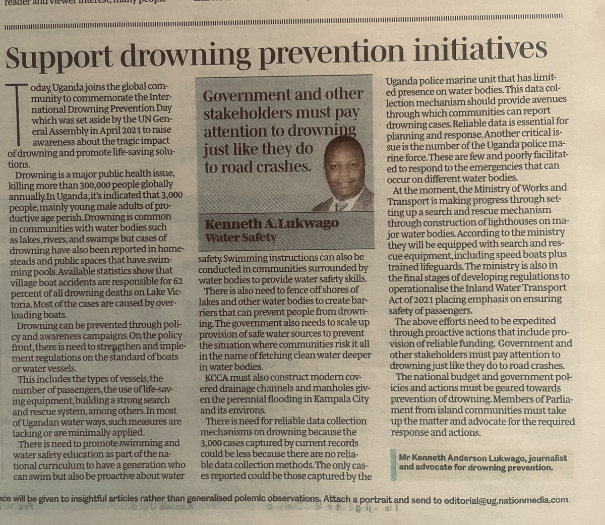 Kenneth Anderson Lukwago (@anderlukson) on Twitter photo Annually Uganda loses 3000 people mainly young productive males due to drowning. All these deaths are avoidable. Let’s do something about it <a href="/IncubatorGHAI/">Global Health Advocacy Incubator</a> <a href="/drowning2025/">Drowning Prevention</a> <a href="/MoWT_Uganda/">Ministry of Works & Transport</a> <a href="/reachahand/">Reach A Hand Uganda</a> <a href="/LopaGhosh9/">Lopa Ghosh</a> <a href="/JenPatterson_DC/">Jen Patterson</a> <a href="/CharlesOnyum/">Charles Onyum</a> <a href="/JackieOkao/">Jackie Okao</a> Annually Uganda loses 3000 people mainly young productive males due to drowning. All these deaths are avoidable. Let’s do something about it <a href="/IncubatorGHAI/">Global Health Advocacy Incubator</a> <a href="/drowning2025/">Drowning Prevention</a> <a href="/MoWT_Uganda/">Ministry of Works & Transport</a> <a href="/reachahand/">Reach A Hand Uganda</a> <a href="/LopaGhosh9/">Lopa Ghosh</a> <a href="/JenPatterson_DC/">Jen Patterson</a> <a href="/CharlesOnyum/">Charles Onyum</a> <a href="/JackieOkao/">Jackie Okao</a>