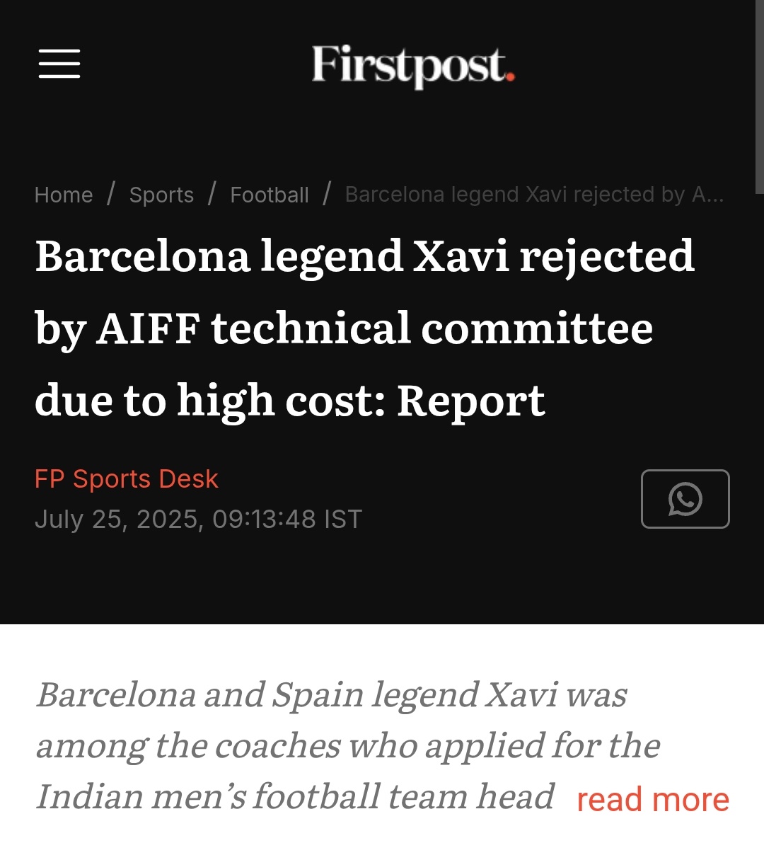 DoctorLFC's tweet image. If you do not have the budget to appoint Xavi and his team, you use the fact that Xavi is going to coach the Indian national team in order to raise those funds via sponsorship etc. It could end up giving the sport a much needed boost in the country. Not a great decision.