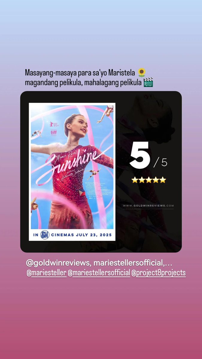 LeslieAmor's tweet image. Let's get some Sunshine na! @MissMarisRacal
@project8proj
@GoldwinReviews
@Lmbacani @peppermintpex @gellai_15 @ZK08_ @iamclarennekerr @hdznstr
@animae09 @riajam25 @imdinster @ludocrizz @joesarte823 @kbracal @eyyskiee
insert all @Mariestellersss 🤗