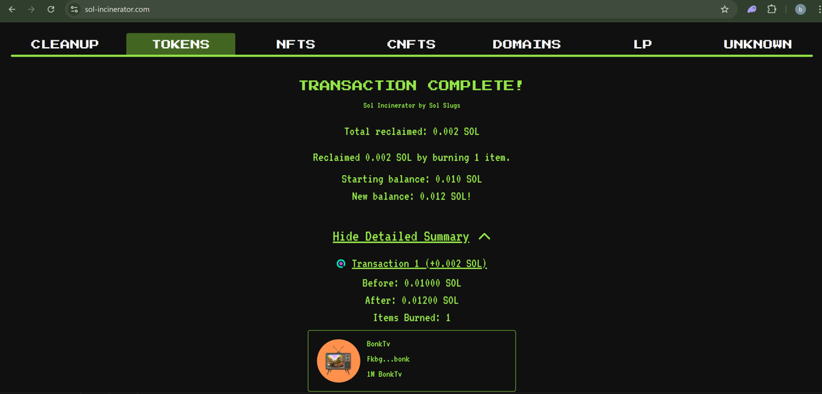 BURN COMPLETE 
1M BonkTV Tokens Burnt 🔥

solscan.io/tx/o7FSQAaJopi…