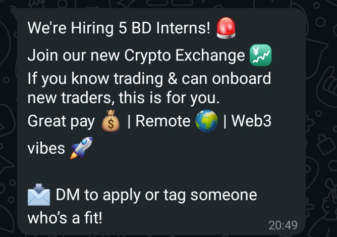 cryptopieee's tweet image. My friend is Hiring a BD intern !
- Can onboard users
- know about trading & web3
- Pay would be around 300$
( Depends on exp )
Paste resume in comments