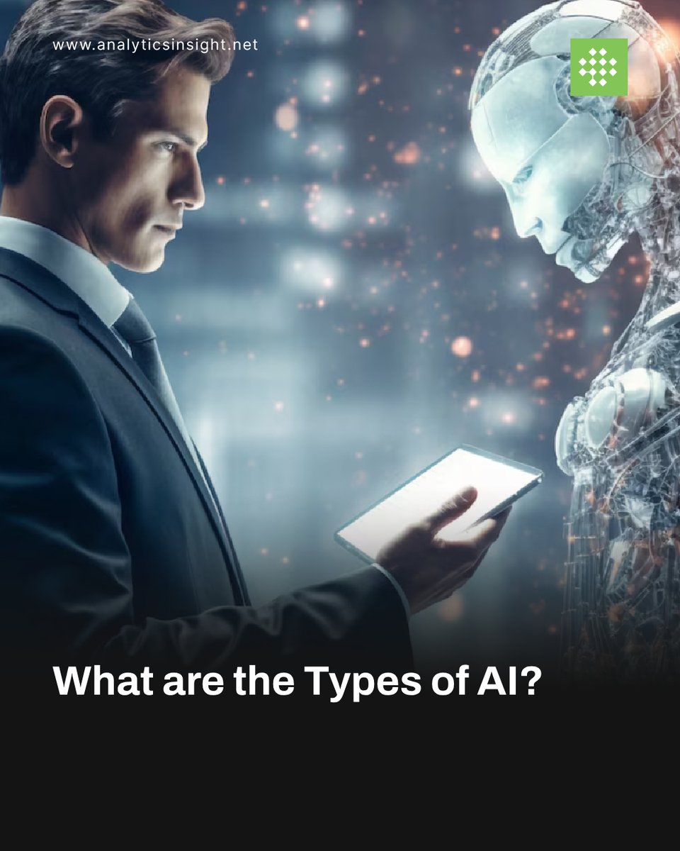 analyticsinme's tweet image. 𝐖𝐡𝐚𝐭 𝐚𝐫𝐞 𝐭𝐡𝐞 𝐓𝐲𝐩𝐞𝐬 𝐨𝐟 𝐀𝐈?

Curious about the types of AI? Understand the differences between narrow, general, and advanced AI—plus real-life uses you see every day. Dive in now!

#artificialintelligence #typesofai #technology #aiapplications #AI #AINews…