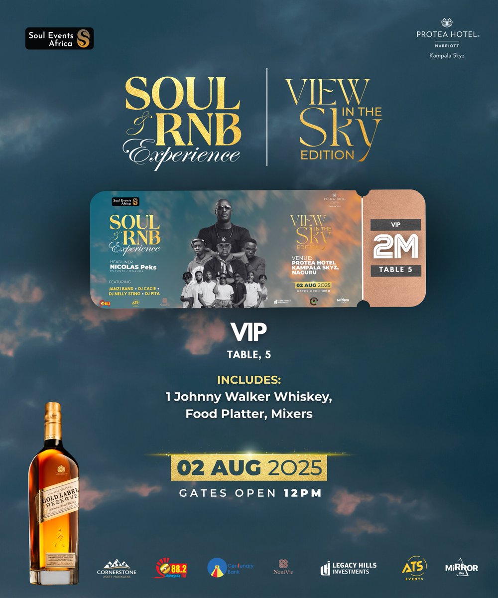SoulEventsAfric's tweet image. Ticket Category: VIP
Serving 5, the VIP tier includes whiskey, food platter, mixers and pitchers (Limited spots left)
#TheSoulandRnBExperience
Happening 02 August at @SkyzHotel
Gates open 12pm till late
Get your tickets from souleventsafrica.com or dial *291# for FlexiPay