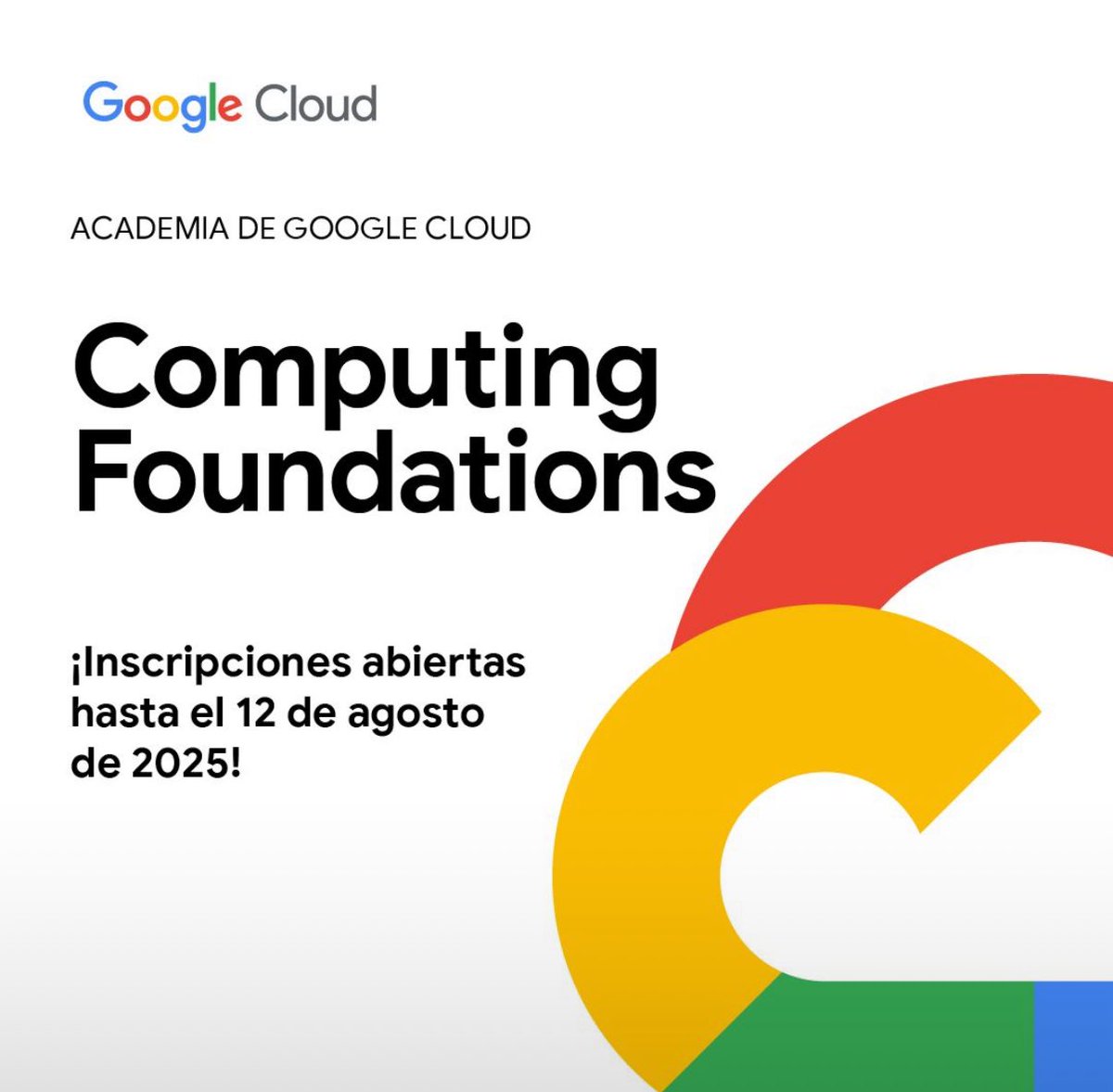 RoxsRoss (@roxsross) on Twitter photo ¿Listo para impulsar tu carrera? Conviértete en un experto en la nube con la Academia de Google Cloud Computing Foundations en solo 5 semanas. 🌟
<a href="/googleespanol/">Google en español</a>
Inscríbete ahora y prepárate para recibir todos los detalles por email.
goo.gle/3TY1kVI ¿Listo para impulsar tu carrera? Conviértete en un experto en la nube con la Academia de Google Cloud Computing Foundations en solo 5 semanas. 🌟
<a href="/googleespanol/">Google en español</a>
Inscríbete ahora y prepárate para recibir todos los detalles por email.
goo.gle/3TY1kVI