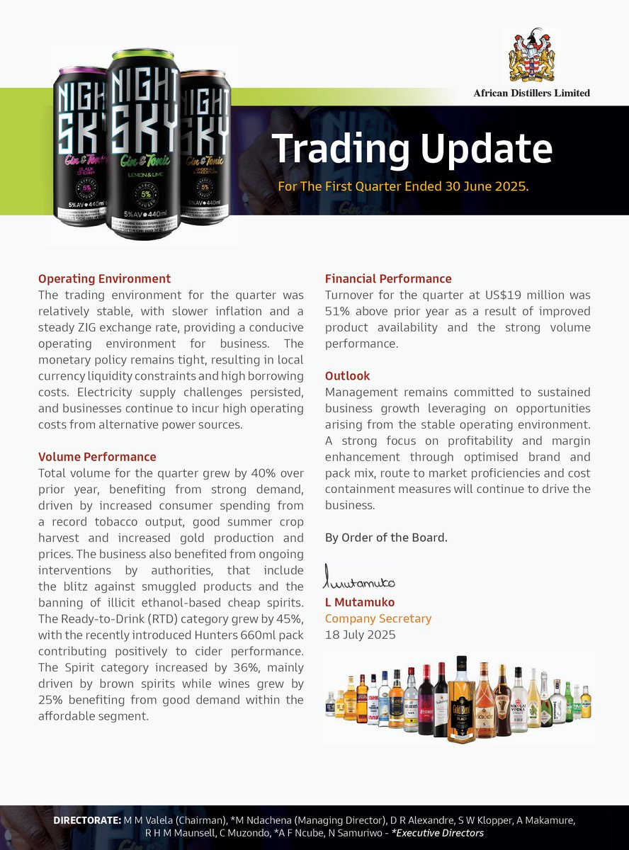 AFDIS Q1 TRADING UPDATE