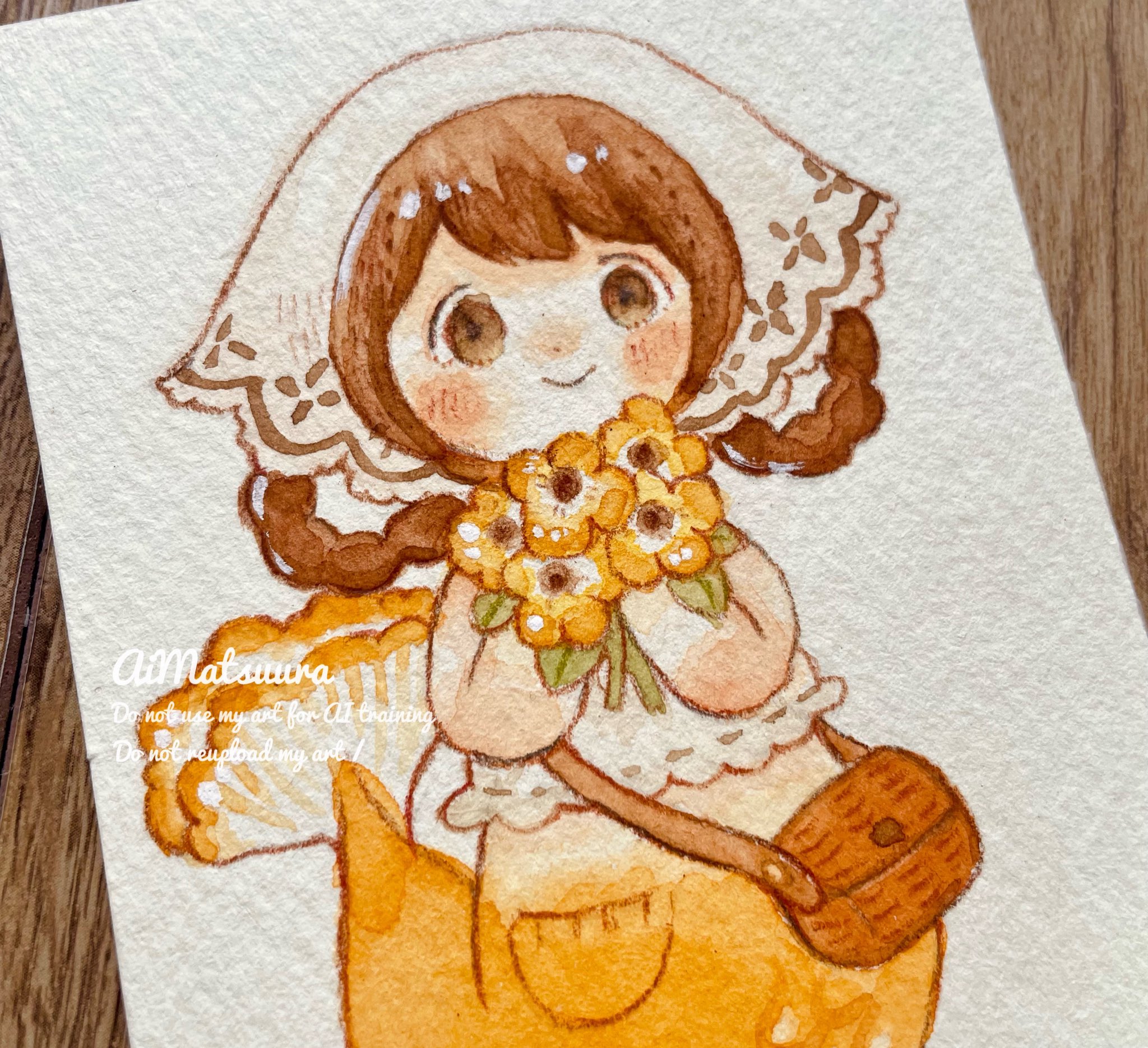 milk cocoa　treeの音色　　絵画原画 How to draw [Cherry blossoms and Canola flower] with acrylic