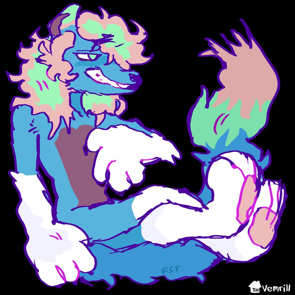 Azzy1047's tweet image. autism tangent rq, i don&apos;t think i&apos;ve ever actually shown proper azzy art here. here&apos;s my boy. he&apos;s very old. he&apos;s designed after late 70s neon/bright signage :3 

@/awoogawoot 
@/BirdsAreAlright
@/Vemrill