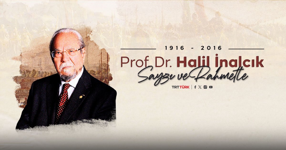 Eserleri ve akademik çalışmalarıyla tarihimize ışık tutan Prof. Dr. Halil İnalcık'ı vefatının yıl dönümünde saygıyla ve rahmetle anıyoruz.

#Halilİnalcık