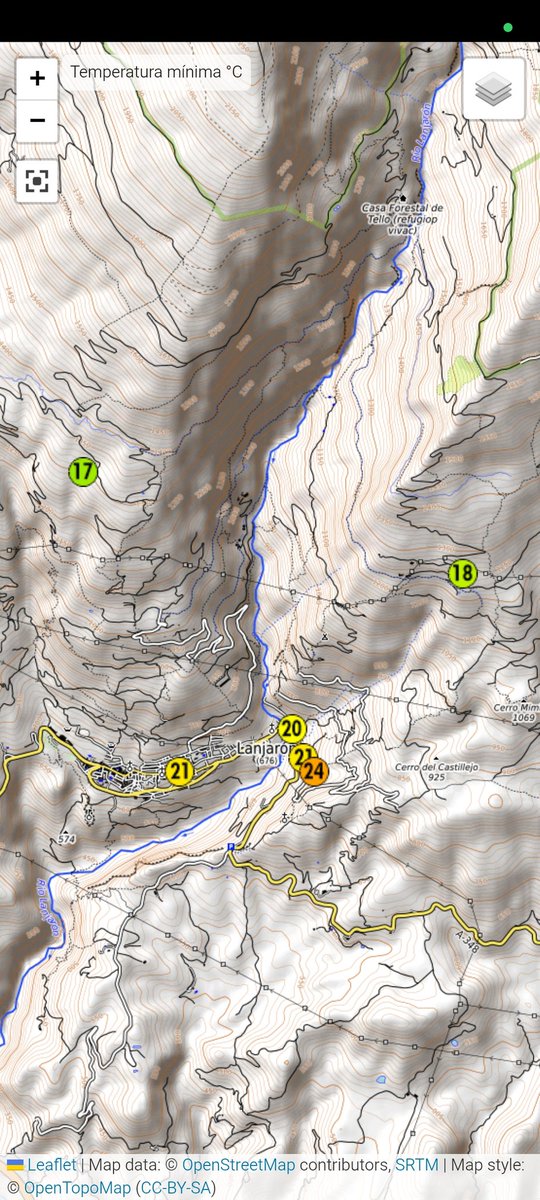 Temperaturas al amanecer de hoy viernes 25 de julio. Nubosidad baja que muy rápidamente se ha ido disipando a medida que sale el sol.