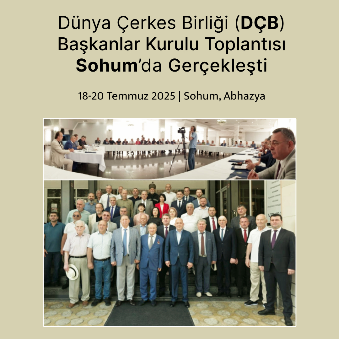 KAFFED's tweet image. Dünya Çerkes Birliği (DÇB) Başkanlar Kurulu Toplantısı Sohum’da Gerçekleşti
18-20 Temmuz 2025 | Sohum, Abhazya
Dünya Çerkes Birliği (DÇB), 18-20 Temmuz 2025 tarihlerinde Abhazya’nın başkenti Sohum’da düzenlenen Başkanlar Kurulu Toplantısı ile diaspora ve anavatan arasındaki iş…