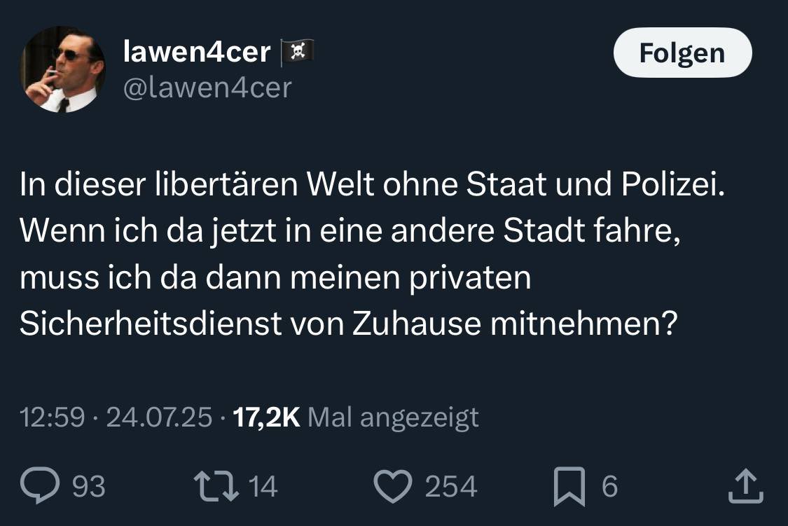 cschneido's tweet image. Wieder so ein ultra schlechter und komplett ahnungsloser „own“. Das sind unsere „Gegner“
Sie werden uns nie verstehen und sie werden mit ihren weinenden Gesichtern hinter lachenden Masken untergehen.
Steuern sind Raub.