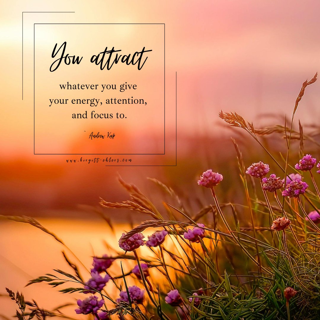 You attract whatever you give your energy, attention, and focus to.