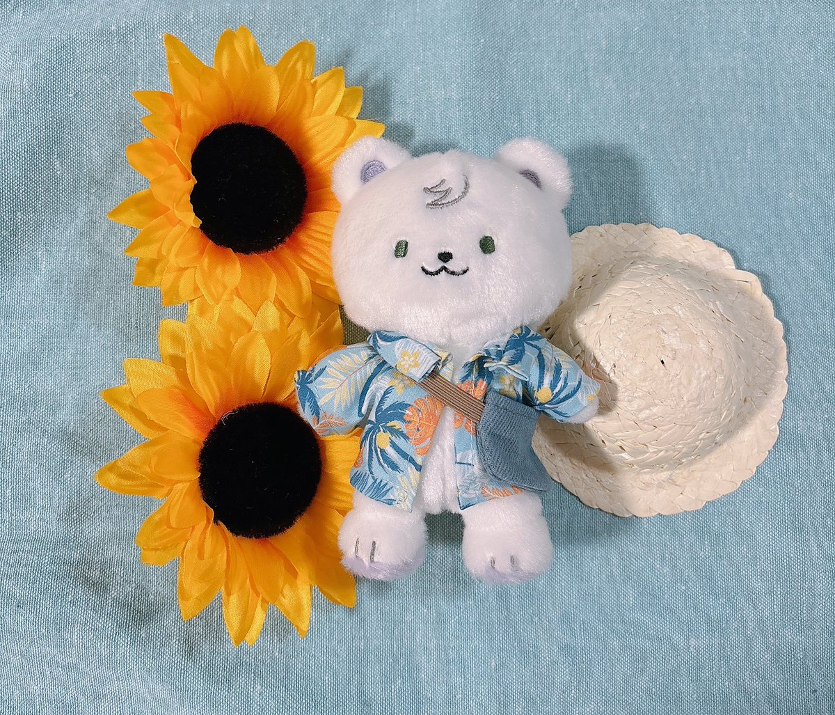 hamsandooo77's tweet image. にぱちぃの夏の装い　浴衣とアロハシャツ似合うね💜🤍