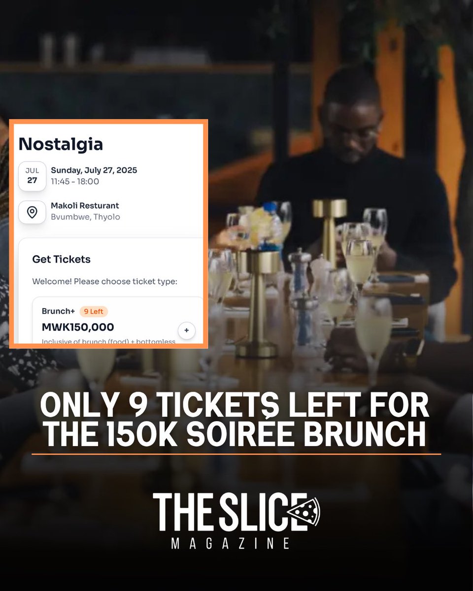slicemagazine's tweet image. The Sunday Soirée’s 150K Makoli Brunch is nearly sold out — only 9 tickets left on the site. 👀